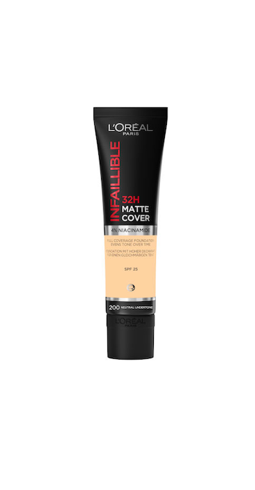 L'OREAL PARIS - INFALLIBLE MATTE COVER מייק אפ עמיד עד 32 שעות