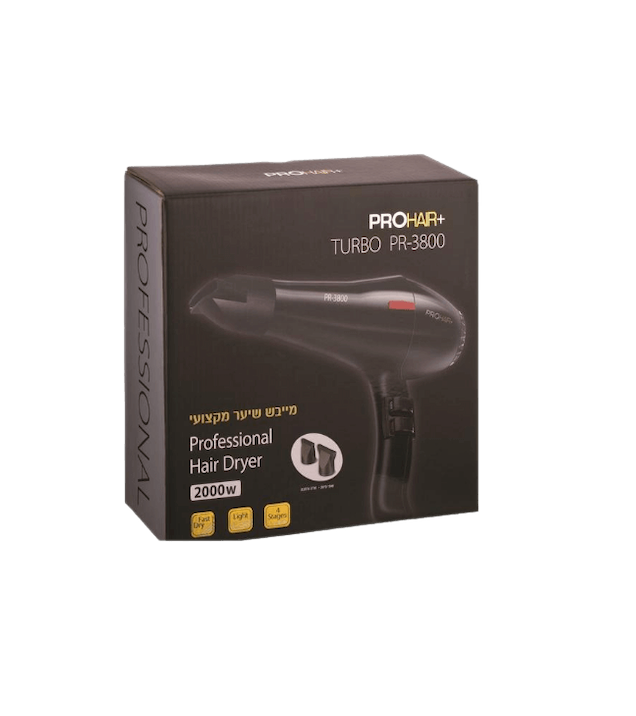 ProHair+ - מייבש שיער מקצועי 2000W Turbo PR-3800